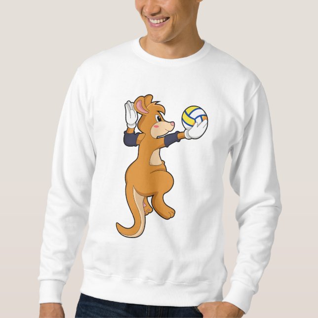 Kangaroo at Volleyball Sports Sweatshirt (Front)