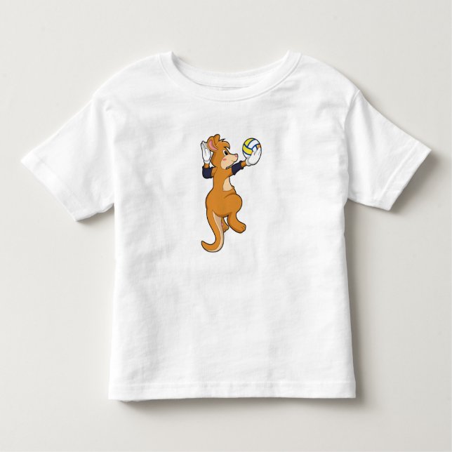 Kangaroo at Volleyball Sports Toddler T-Shirt (Front)