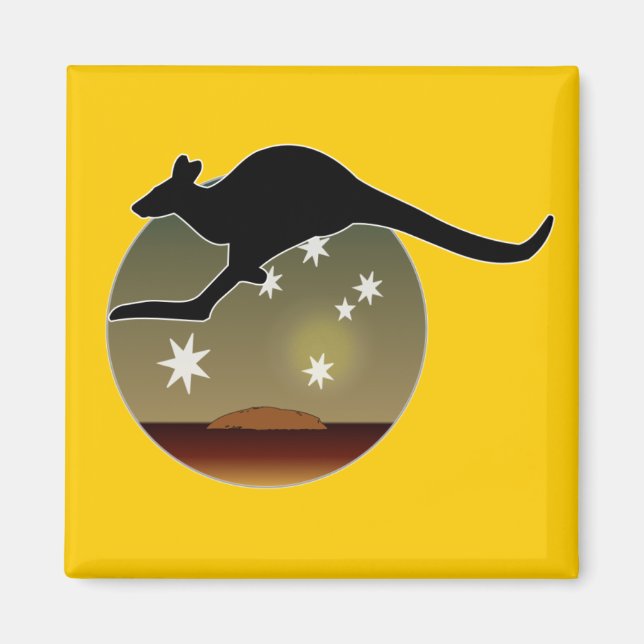 Kangaroo Aussie Icon Magnet (Front)