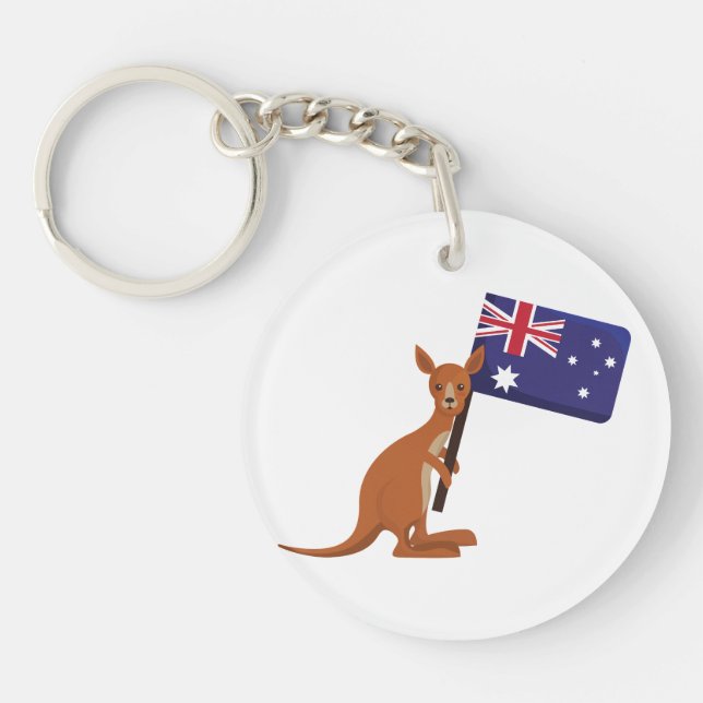 kangaroo australia flag key ring (Front)
