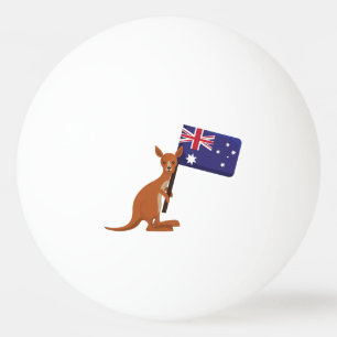 kangaroo australia flag ping pong ball