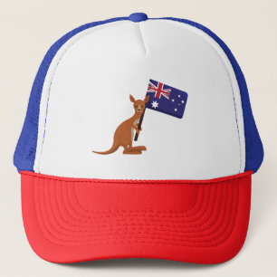 kangaroo australia flag trucker hat