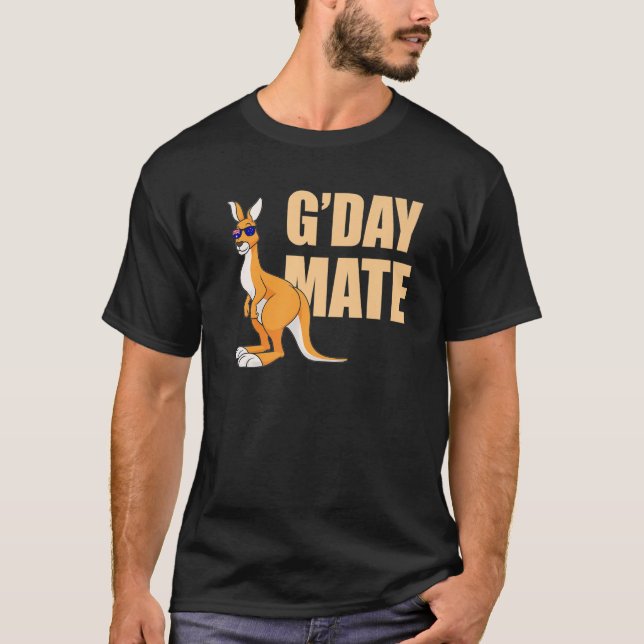 Kangaroo  Australia G'Day Mate Australian Symbol T-Shirt (Front)