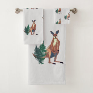Kangaroo, Australian Animals Art Bath Towel Set
