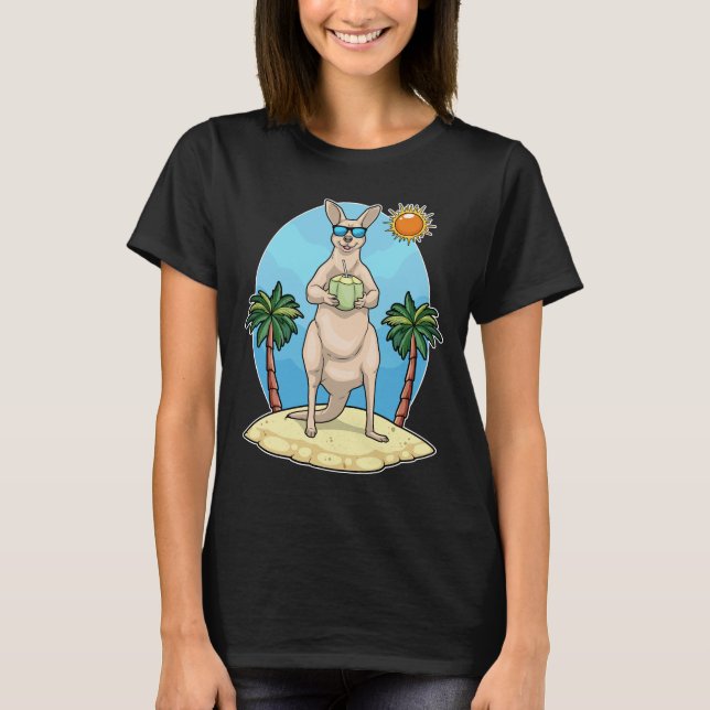 Kangaroo Beach Coconut Summer T-Shirt (Front)
