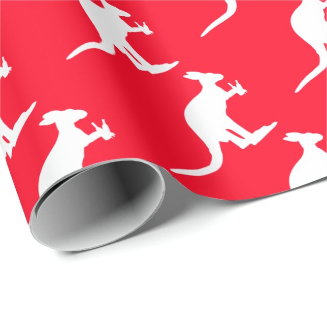 Kangaroo Beer, Australian Christmas Wrapping Paper (Roll Corner)