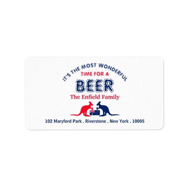 Kangaroo Beer, Australian Flag, Christmas Label (Front)