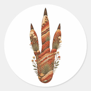 Kangaroo Botanical Footprint Nature Sticker