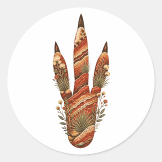 Kangaroo Botanical Footprint Nature Sticker