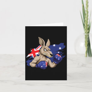 Kangaroo Boxer Boxing Australian Flag Love Austral Card