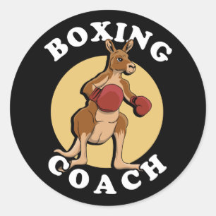 Kangaroo Boxing Coach Classic Round Sticker