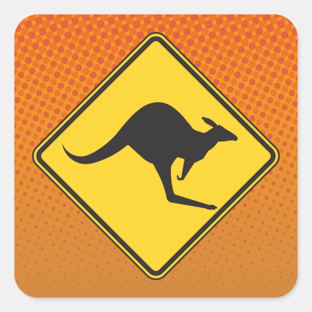 Kangaroo Crossing Sticker (Front)