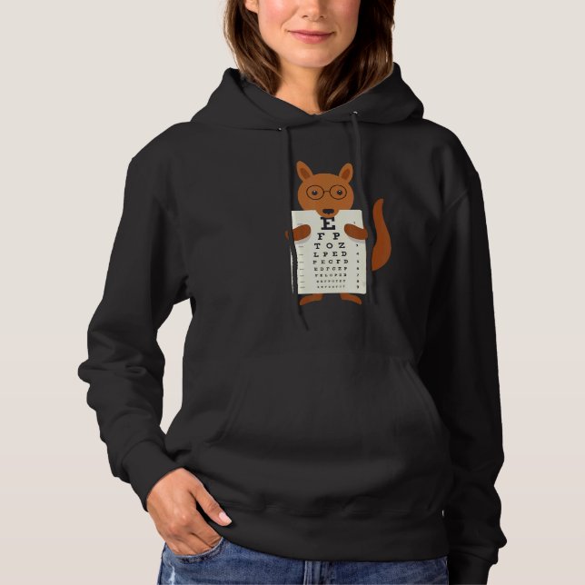 Kangaroo Eye Chart Snellen Chart Hoodie (Front)
