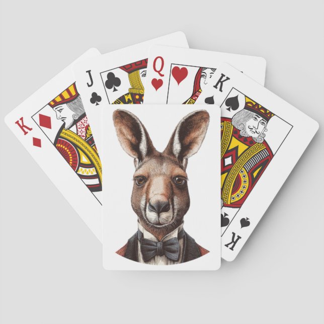 Kangaroo Face Playing Cards (Back)