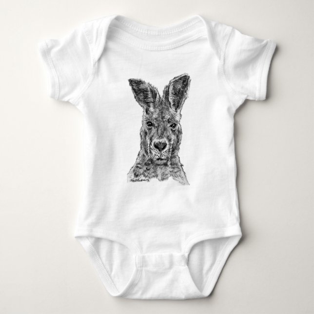 kangaroo gday mate baby bodysuit (Front)