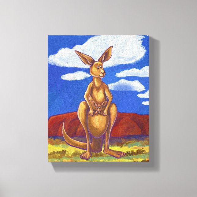 Kangaroo Gifts & Accessories Canvas Print (Front)