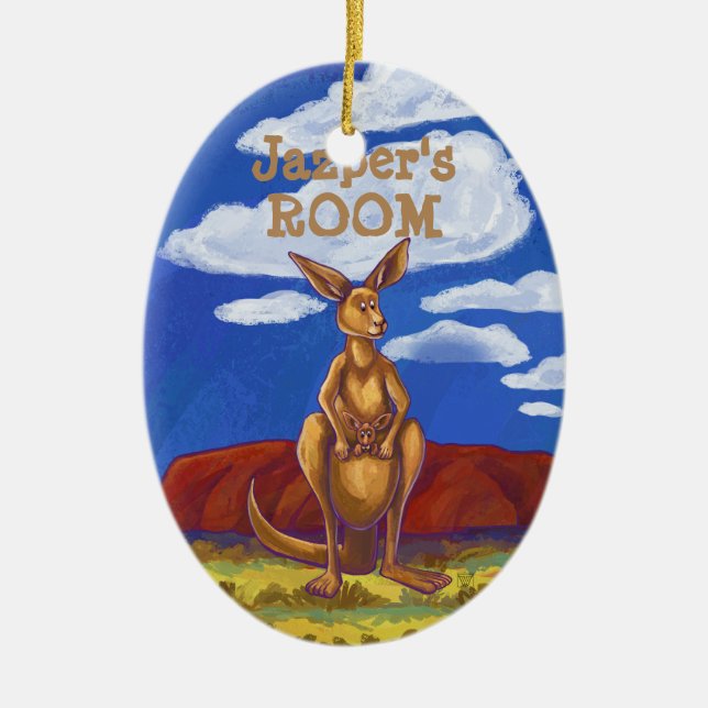 Kangaroo Gifts & Accessories Ceramic Tree Decoration (Front)