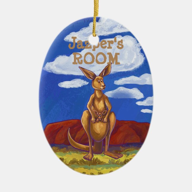 Kangaroo Gifts & Accessories Ceramic Tree Decoration (Front)