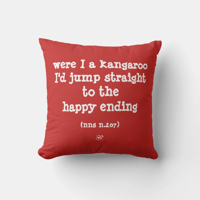 Kangaroo & happiness nonsense cushion (Front)