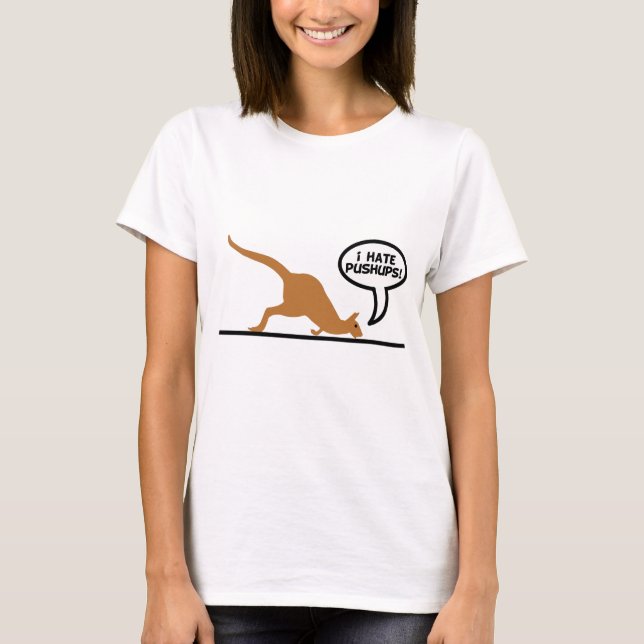 Kangaroo Hates Pushups T-Shirt (Front)