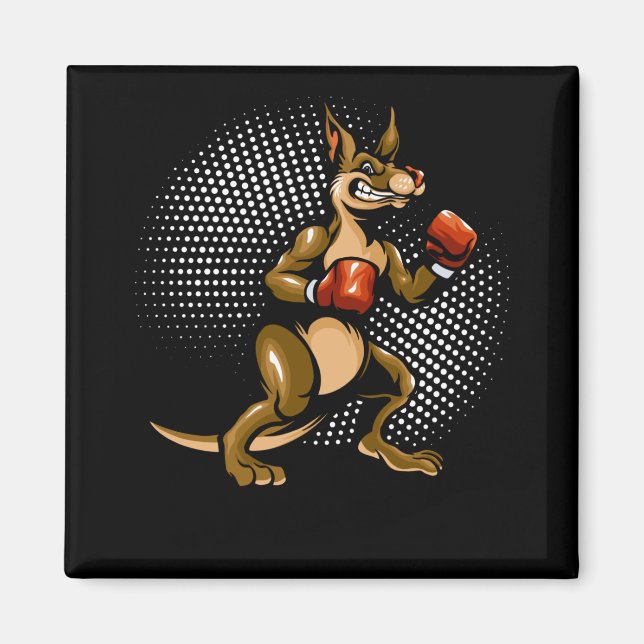 Kangaroo Humour Boxer Animal Fun Boxing Magnet (Front)