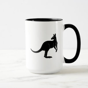 Kangaroo in black colour minimalism mug