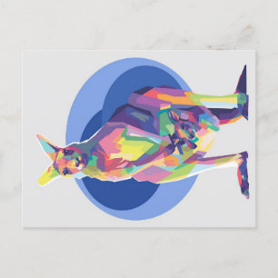 Kangaroo in pop art   Perfect gift Announcement Postcard