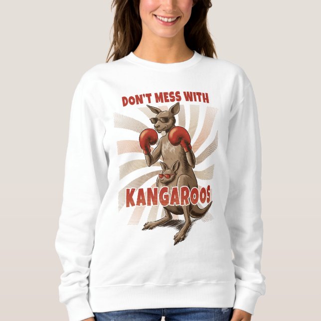 Kangaroo in Sunglasses – Aussie Attitude Graphic Sweatshirt (Front)