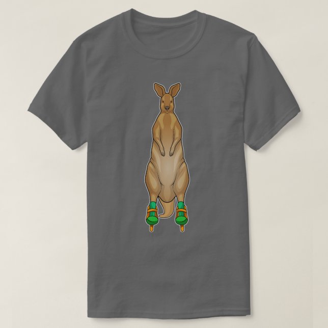 Kangaroo Inline skating Roller skates T-Shirt (Design Front)