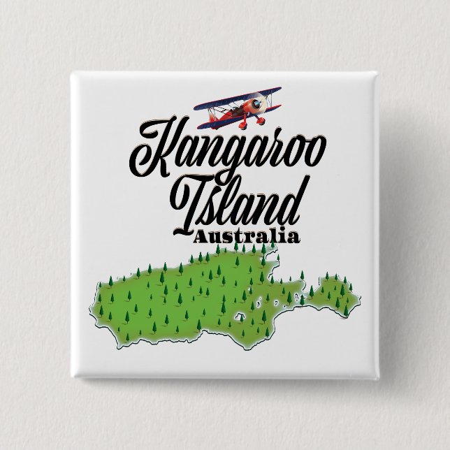 Kangaroo Island Australia map 15 Cm Square Badge (Front)