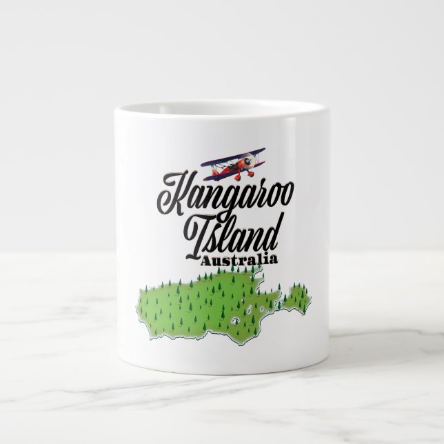 Kangaroo Island Australia map Large Coffee Mug (Front)