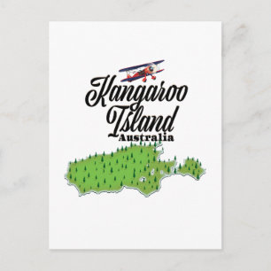 Kangaroo Island Australia map Postcard