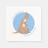 Kangaroo Joey Baby Boy Blue and Brown Shower
