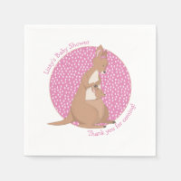 Kangaroo Joey Girl Pink and Brown Baby Shower