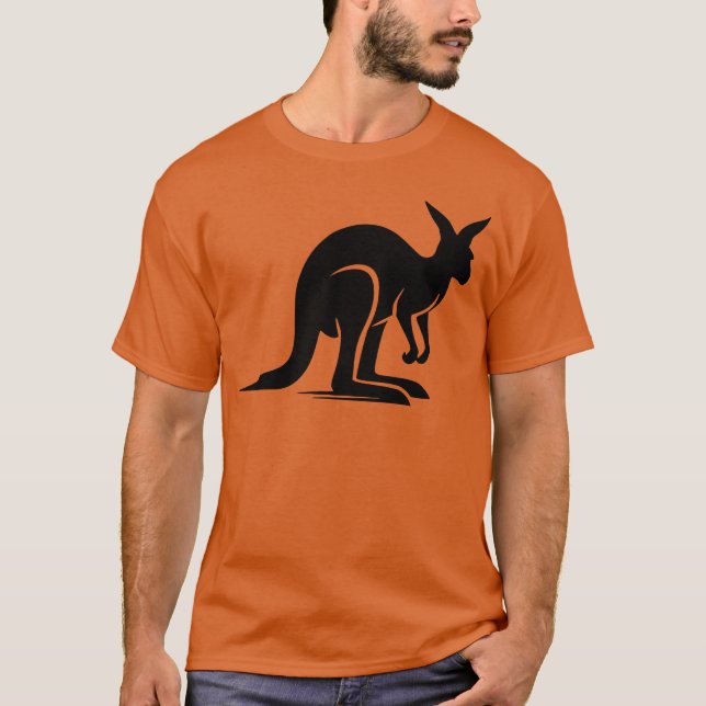 Kangaroo Landscapes Australias Animal Motif vintag T-Shirt (Front)