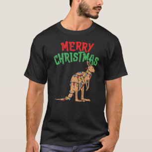 Kangaroo Lights Australia Merry Christmas Pj Match T-Shirt