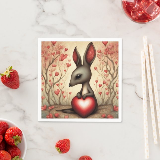 Kangaroo Love 1 Napkin (Insitu)