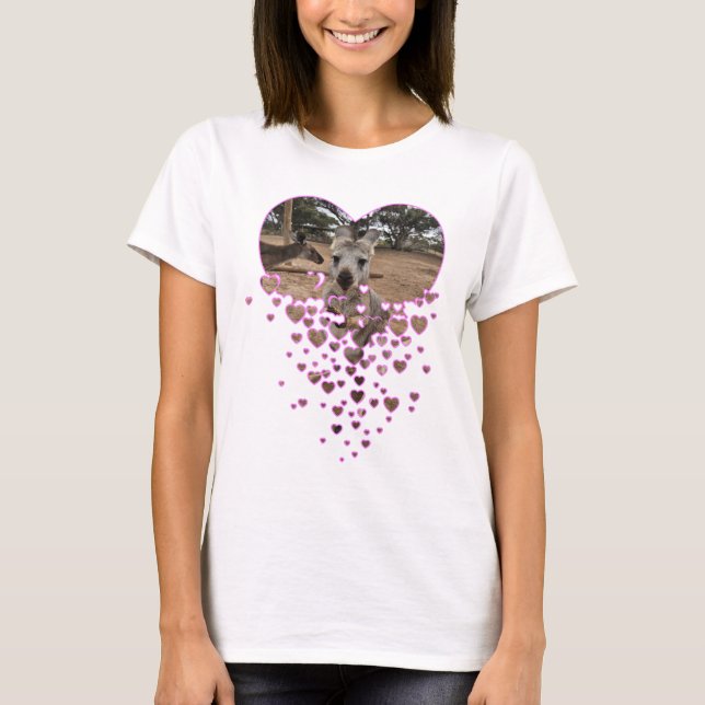 kangaroo love heart T-Shirt (Front)