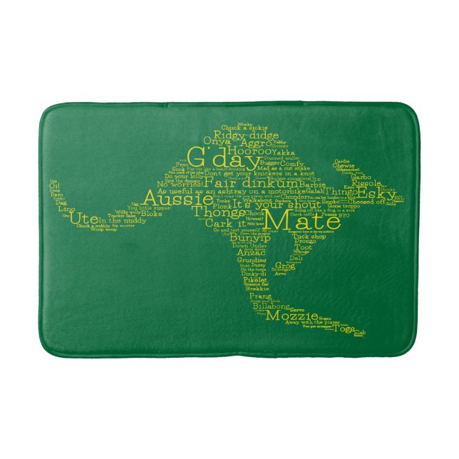 Kangaroo made of Australian slang Bath Mat (Front)