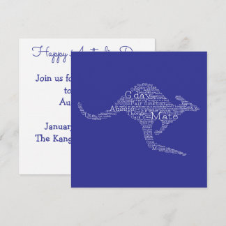 Kangaroo made of Australian slang Invitation