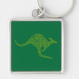 Kangaroo made of Australian slang Key Ring