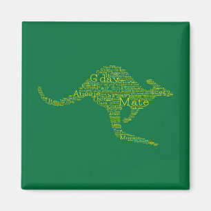 Kangaroo made of Australian slang Magnet