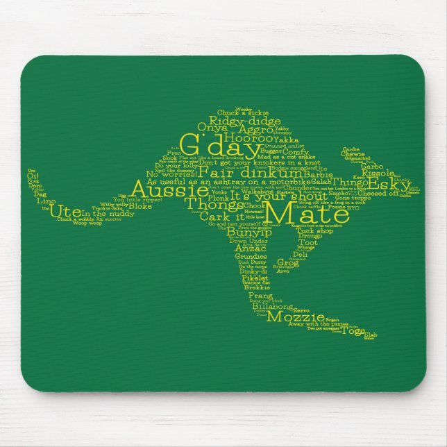 Kangaroo made of Australian slang Mouse Pad (Front)