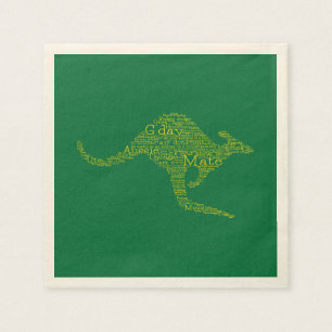 Kangaroo made of Australian slang Napkin
