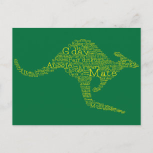 Kangaroo made of Australian slang Postcard