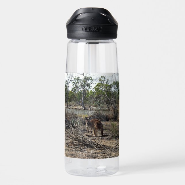 Kangaroo, Meanwhile At The Billabong,   Water Bottle (Back)