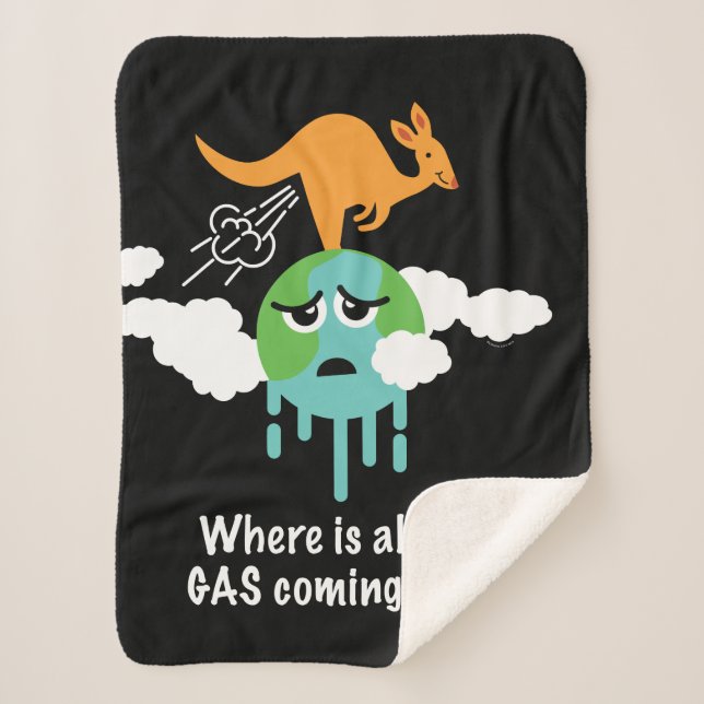 Kangaroo Methane Fart Sherpa Blanket (Front)