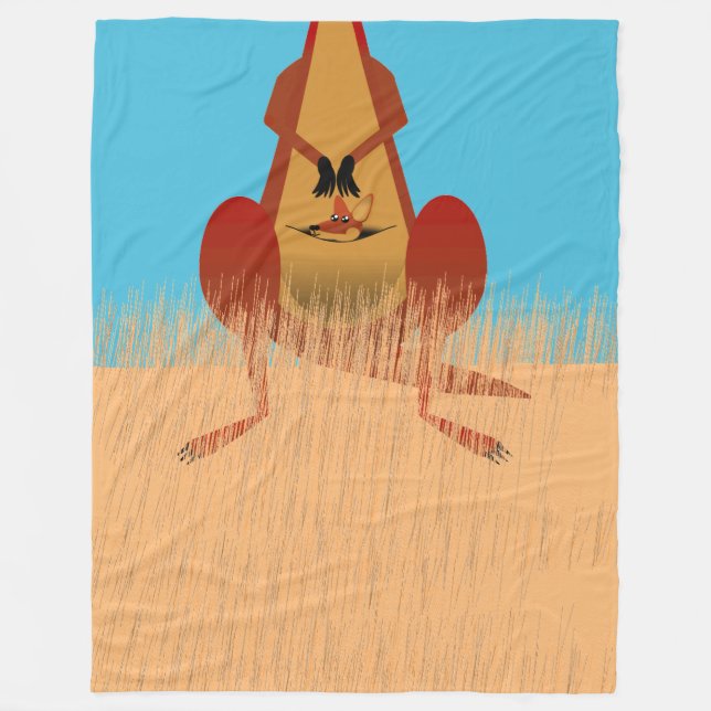 Kangaroo Mother Fleece Blanket (Front)