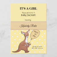Kangaroo Mum Baby Shower Invitation
