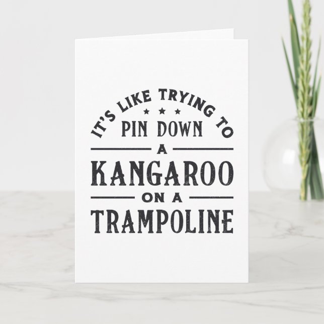 Kangaroo On A Trampoline Gymnast Trampolining Gift Card (Front)